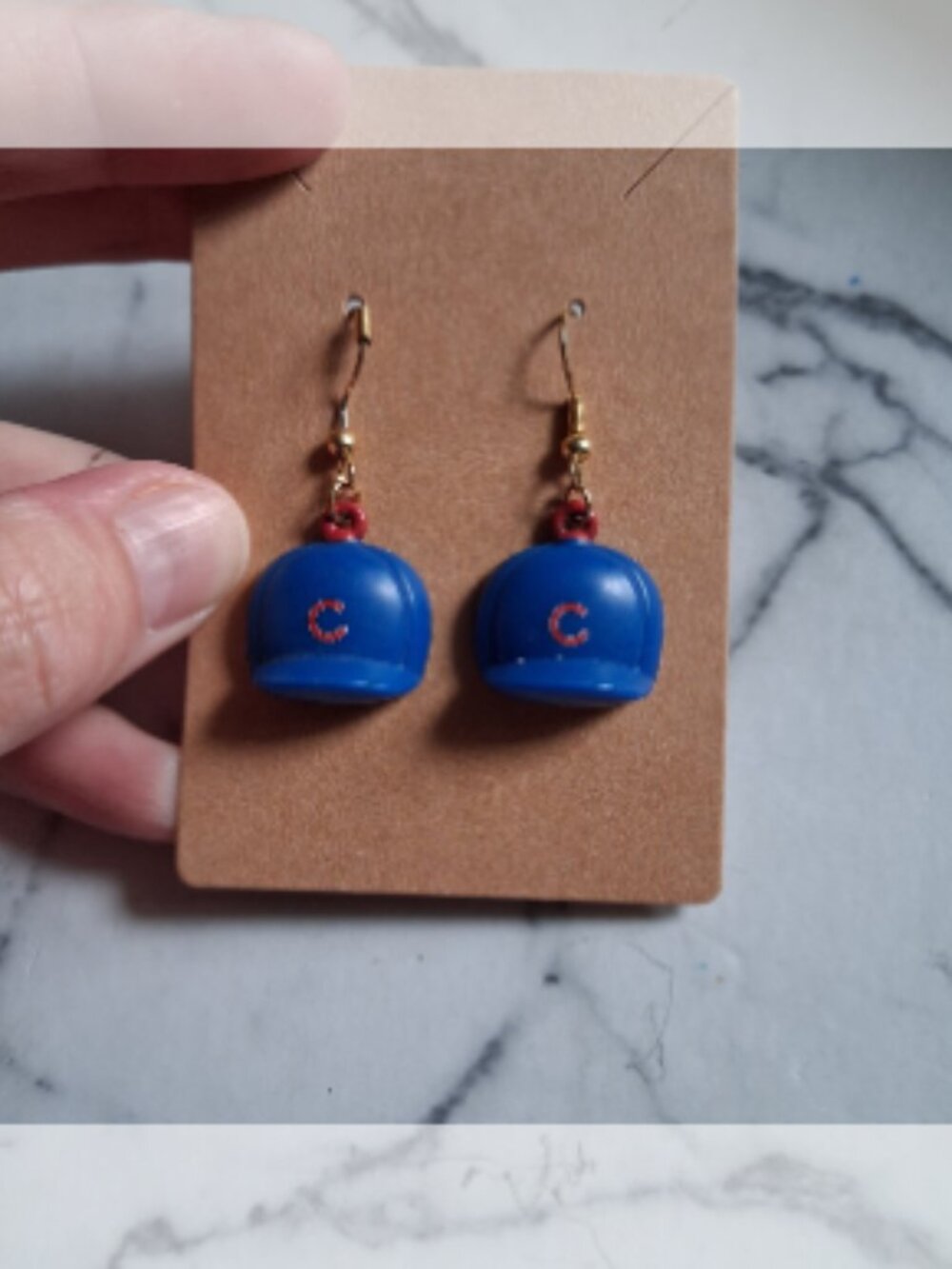 Vintage MLB 1989 Cubs dangle earrings